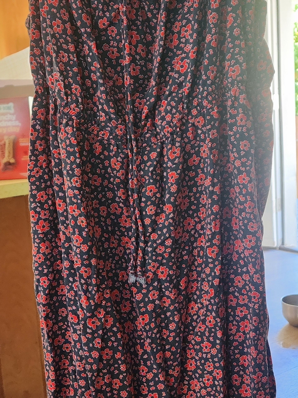 wild fable/corte Hindu Black Maxi Dress with Red Floral Print (2 Dresses)
